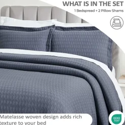 SUPERIOR® Calvert Cotton Lattice Geometric Jacquard Bedspread