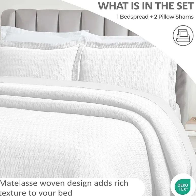 SUPERIOR® Calvert Cotton Lattice Geometric Jacquard Bedspread