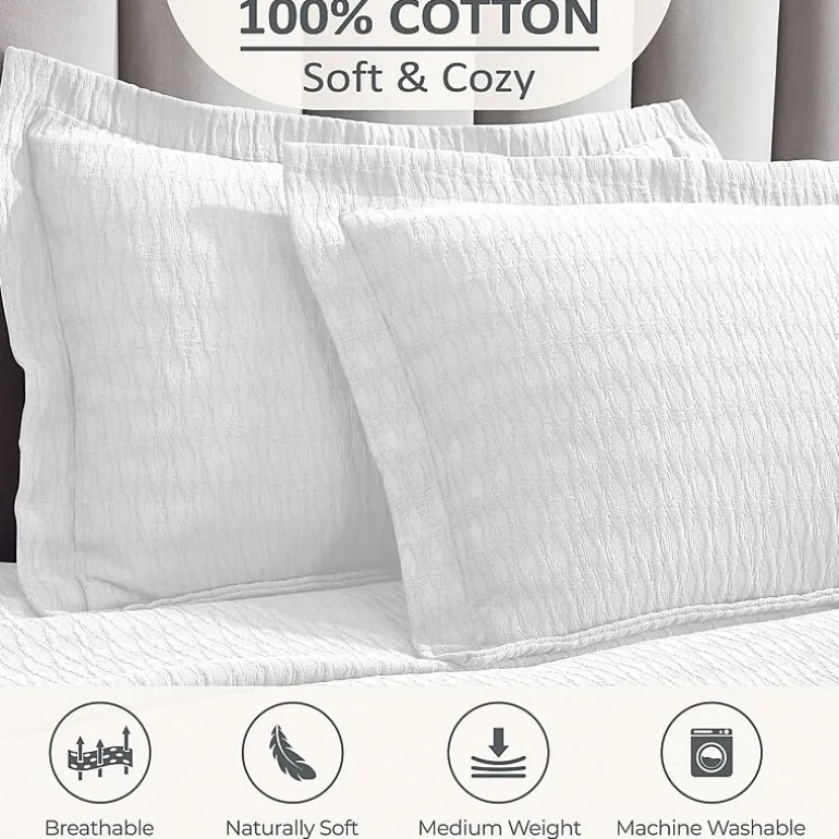 SUPERIOR® Calvert Cotton Lattice Geometric Jacquard Bedspread