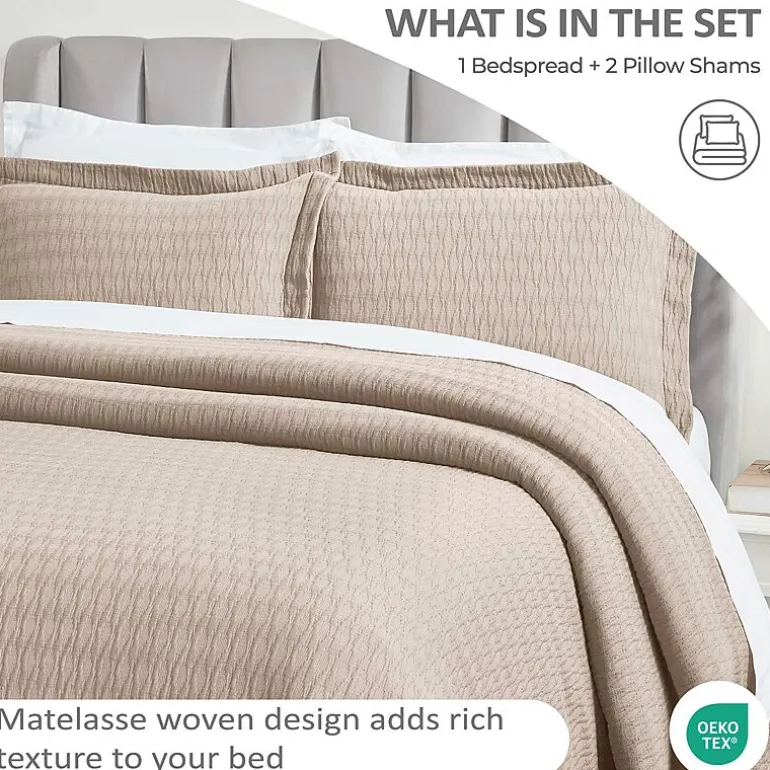 SUPERIOR® Calvert Cotton Lattice Geometric Jacquard Bedspread