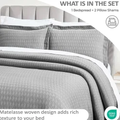 SUPERIOR® Calvert Cotton Lattice Geometric Jacquard Bedspread