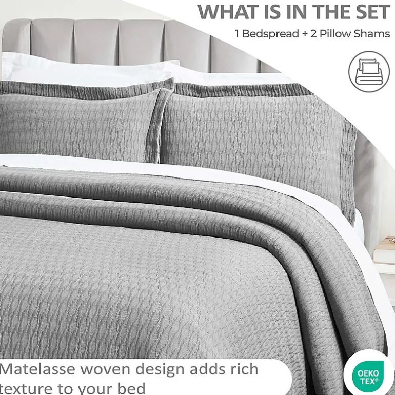 SUPERIOR® Calvert Cotton Lattice Geometric Jacquard Bedspread