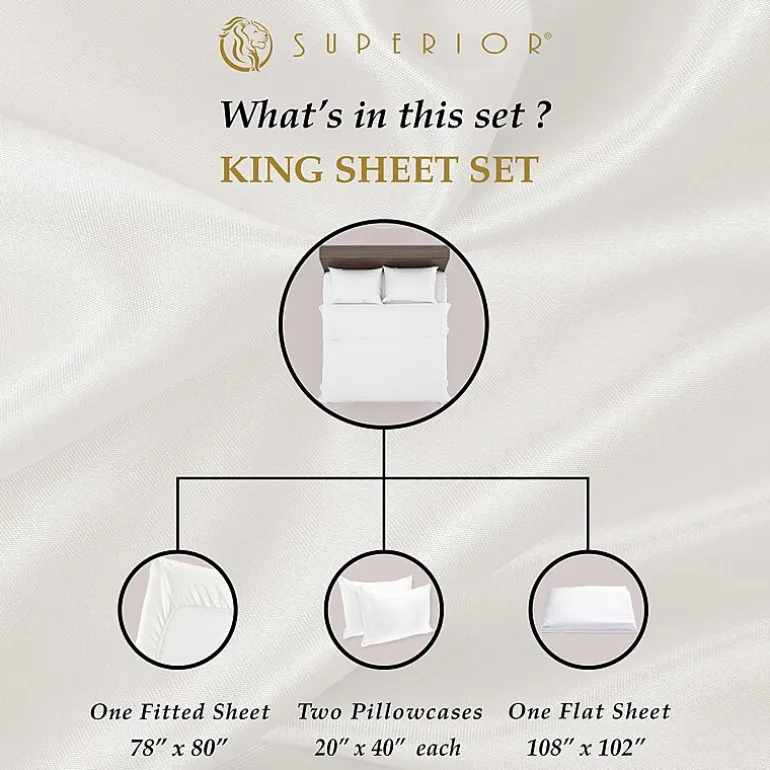 SUPERIOR® Egyptian Cotton Premium Soft 530tc Deep Pocket Sheet Set