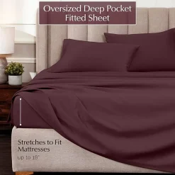 SUPERIOR® Egyptian Cotton Sateen 1000tc Deep Pocket Sheet Set
