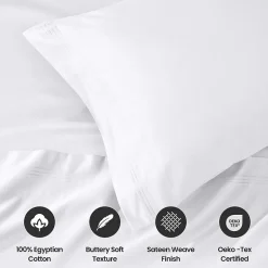 SUPERIOR® Egyptian Cotton Sateen 1000tc Deep Pocket Sheet Set