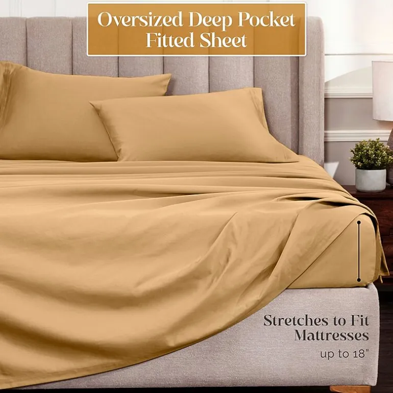 SUPERIOR® Egyptian Cotton Ultra Luxury Sateen 1500tc Deep Pocket Sheet Set