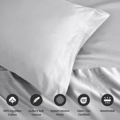 SUPERIOR® Egyptian Cotton Ultra Luxury Sateen 1500tc Deep Pocket Sheet Set