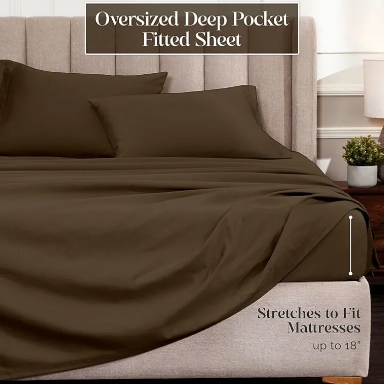 SUPERIOR® Egyptian Cotton Ultra Luxury Sateen 1500tc Deep Pocket Sheet Set