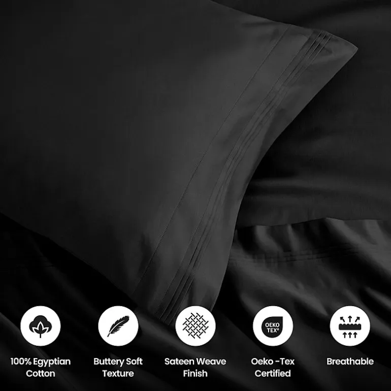 SUPERIOR® Egyptian Cotton Ultra Luxury Sateen 1500tc Deep Pocket Sheet Set
