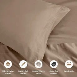 SUPERIOR® Egyptian Cotton Ultra Luxury Sateen 1500tc Deep Pocket Sheet Set