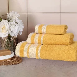 SUPERIOR® Hays Collection | 100% Cotton 3-pc. Quick Dry Solid Bath Towel Set