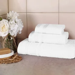 SUPERIOR® Hays Collection | 100% Cotton 3-pc. Quick Dry Solid Bath Towel Set