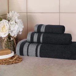 SUPERIOR® Hays Collection | 100% Cotton 3-pc. Quick Dry Solid Bath Towel Set