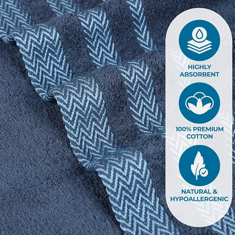 SUPERIOR® Hays Collection | 100% Cotton 3-pc. Quick Dry Solid Bath Towel Set