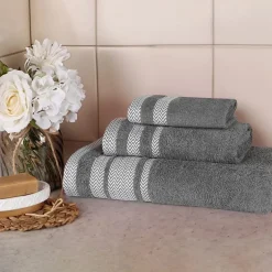 SUPERIOR® Hays Collection | 100% Cotton 3-pc. Quick Dry Solid Bath Towel Set