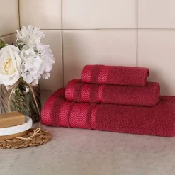 SUPERIOR® Hays Collection | 100% Cotton 3-pc. Quick Dry Solid Bath Towel Set