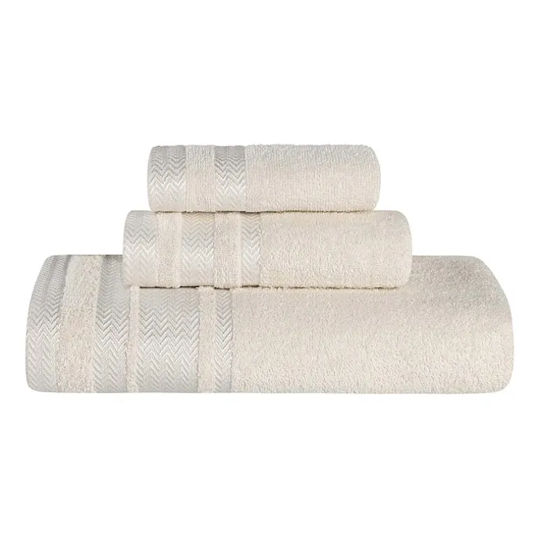 SUPERIOR® Hays Collection | 100% Cotton 3-pc. Quick Dry Solid Bath Towel Set