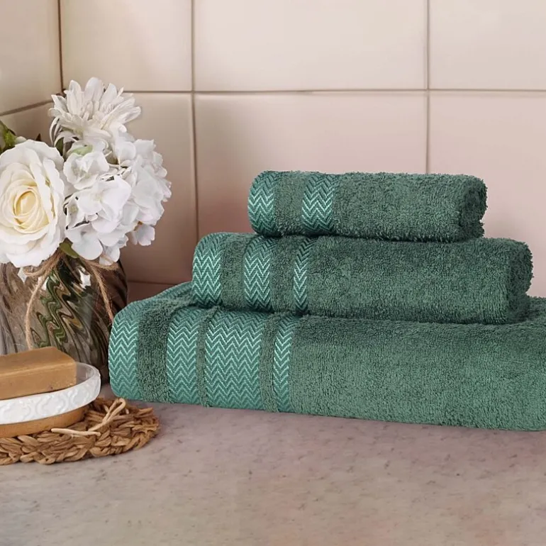 SUPERIOR® Hays Collection | 100% Cotton 3-pc. Quick Dry Solid Bath Towel Set