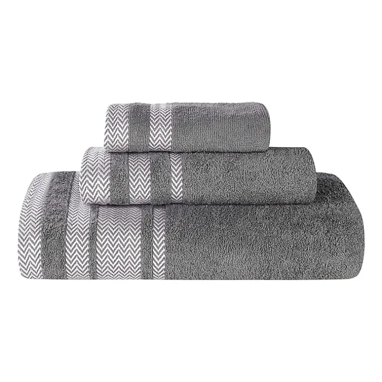 SUPERIOR® Hays Collection | 100% Cotton 3-pc. Quick Dry Solid Bath Towel Set