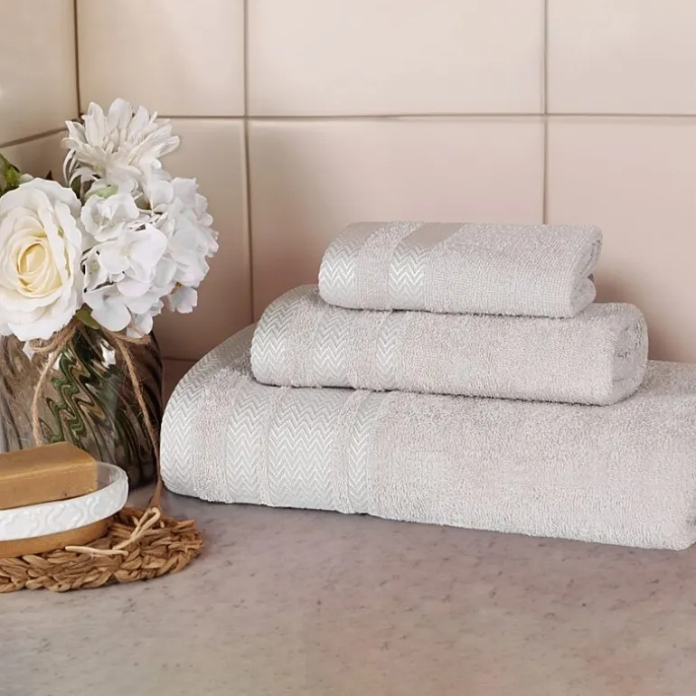 SUPERIOR® Hays Collection | 100% Cotton 3-pc. Quick Dry Solid Bath Towel Set