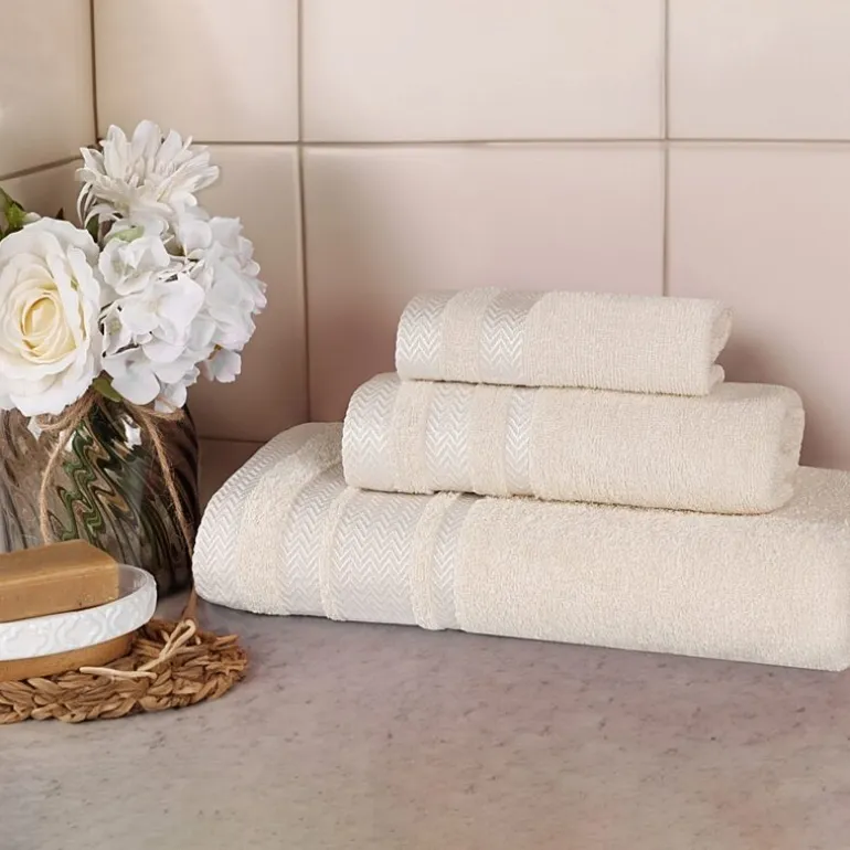 SUPERIOR® Hays Collection | 100% Cotton 3-pc. Quick Dry Solid Bath Towel Set