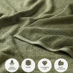 SUPERIOR® Heritage Collection | Luxury Egyptian Cotton 12-pc. Quick Dry Solid Bath Towel Set