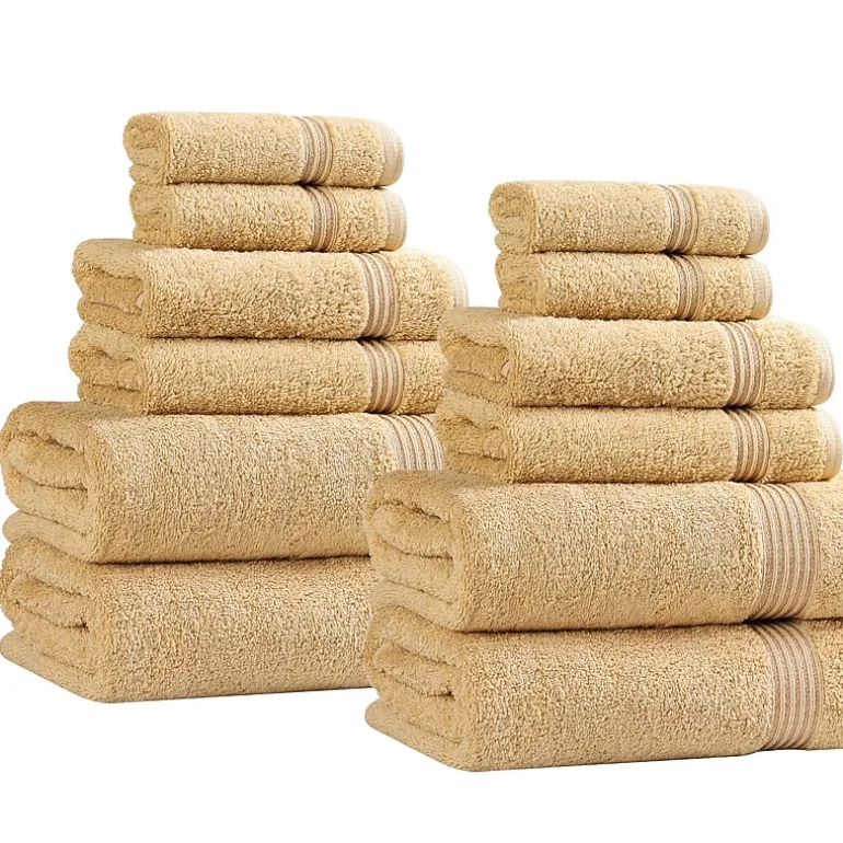 SUPERIOR® Heritage Collection | Luxury Egyptian Cotton 12-pc. Quick Dry Solid Bath Towel Set