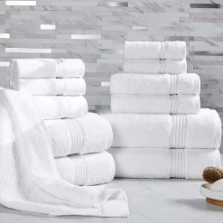 SUPERIOR® Heritage Collection | Luxury Egyptian Cotton 12-pc. Quick Dry Solid Bath Towel Set