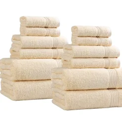 SUPERIOR® Heritage Collection | Luxury Egyptian Cotton 12-pc. Quick Dry Solid Bath Towel Set