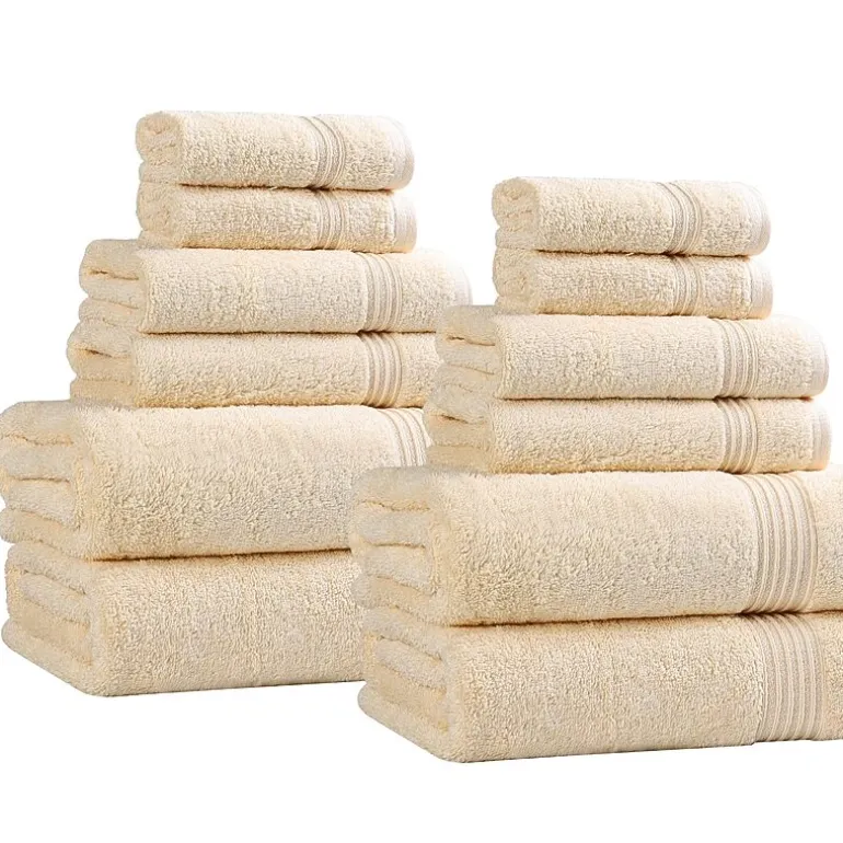 SUPERIOR® Heritage Collection | Luxury Egyptian Cotton 12-pc. Quick Dry Solid Bath Towel Set