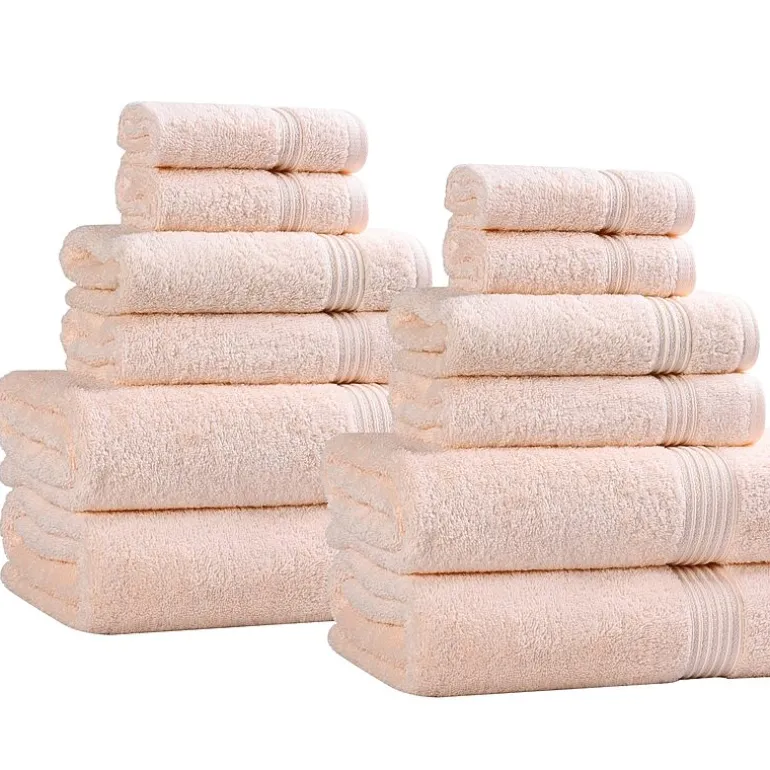 SUPERIOR® Heritage Collection | Luxury Egyptian Cotton 12-pc. Quick Dry Solid Bath Towel Set