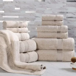 SUPERIOR® Heritage Collection | Luxury Egyptian Cotton 12-pc. Quick Dry Solid Bath Towel Set