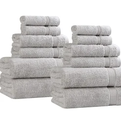 SUPERIOR® Heritage Collection | Luxury Egyptian Cotton 12-pc. Quick Dry Solid Bath Towel Set
