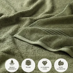 SUPERIOR® Heritage Collection | Luxury Egyptian Cotton 3-pc. Quick Dry Solid Bath Towel Set