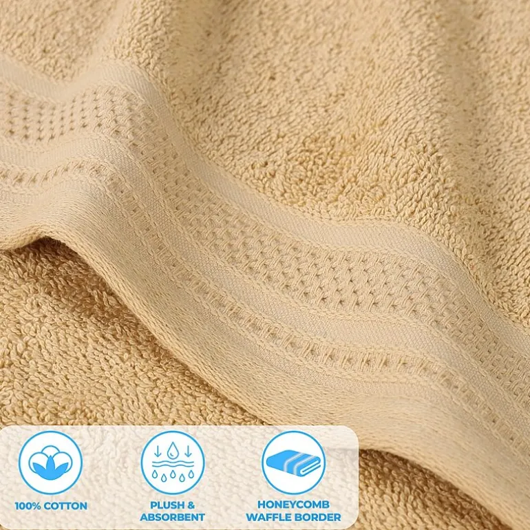 SUPERIOR® Honeycomb Collection | 100% Combed Cotton 4-pc. Quick Dry Bath Towel