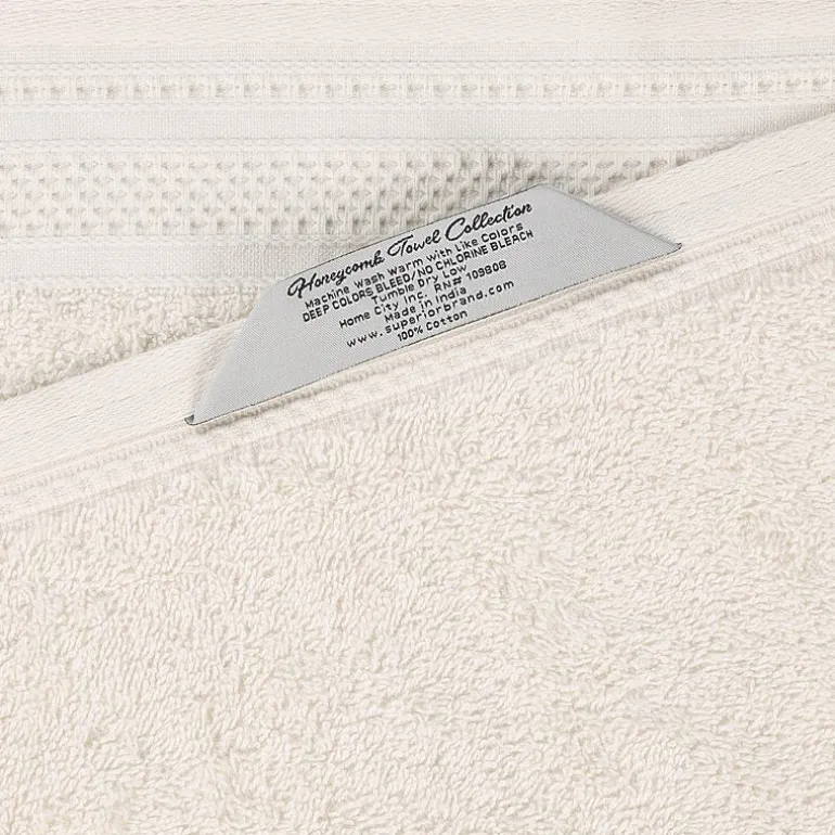 SUPERIOR® Honeycomb Collection | 100% Combed Cotton 4-pc. Quick Dry Bath Towel