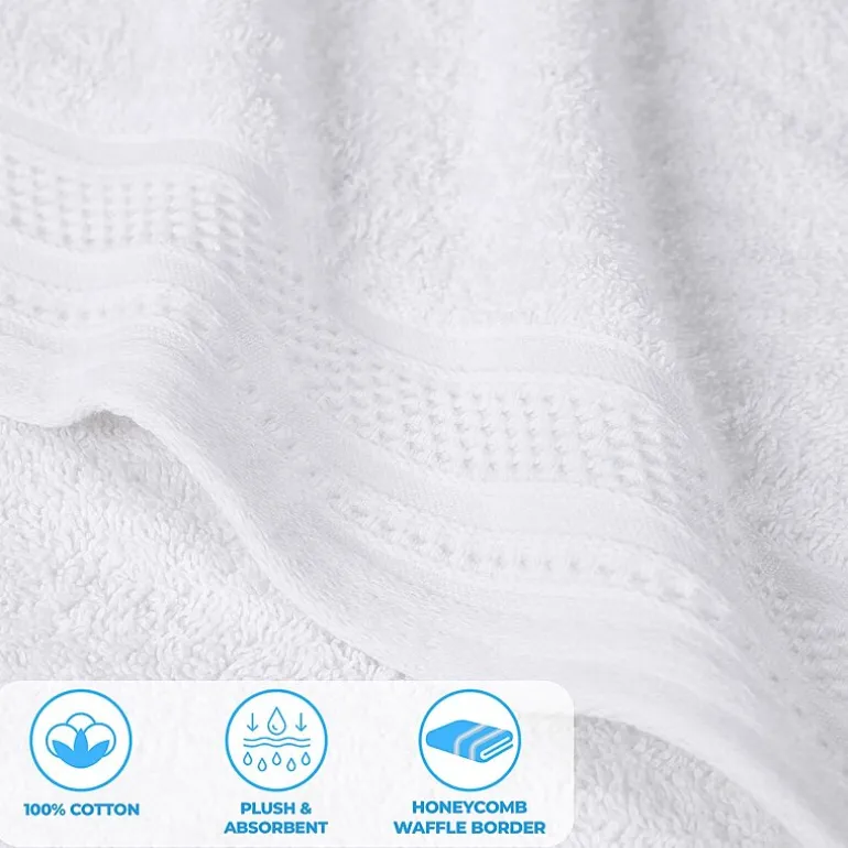 SUPERIOR® Honeycomb Collection | 100% Combed Cotton 4-pc. Quick Dry Bath Towel