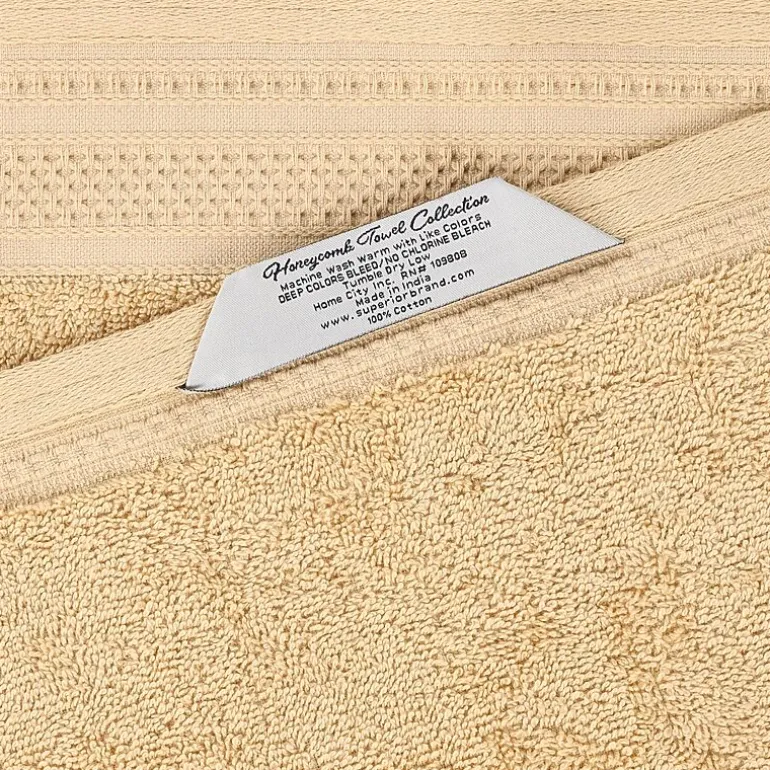 SUPERIOR® Honeycomb Collection | 100% Combed Cotton 4-pc. Quick Dry Bath Towel