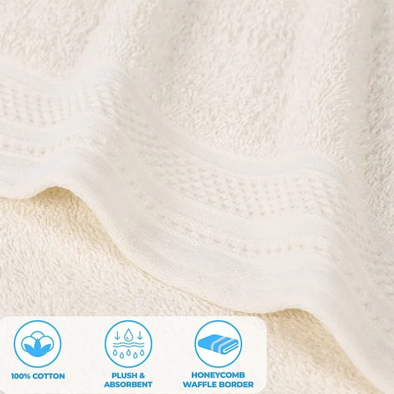 SUPERIOR® Honeycomb Collection | 100% Combed Cotton 4-pc. Quick Dry Bath Towel