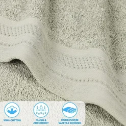 SUPERIOR® Honeycomb Collection | 100% Combed Cotton 4-pc. Quick Dry Bath Towel