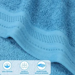 SUPERIOR® Honeycomb Collection | 100% Combed Cotton 4-pc. Quick Dry Bath Towel
