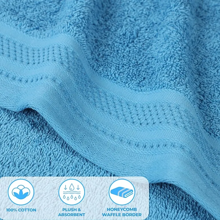 SUPERIOR® Honeycomb Collection | 100% Combed Cotton 4-pc. Quick Dry Bath Towel