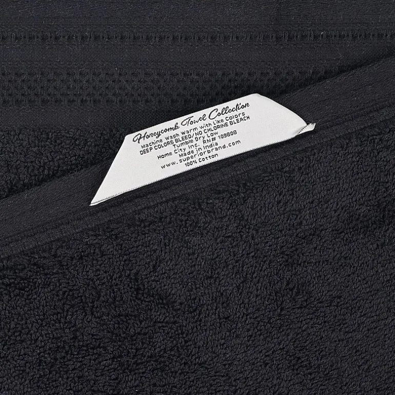 SUPERIOR® Honeycomb Collection | 100% Combed Cotton 4-pc. Quick Dry Bath Towel