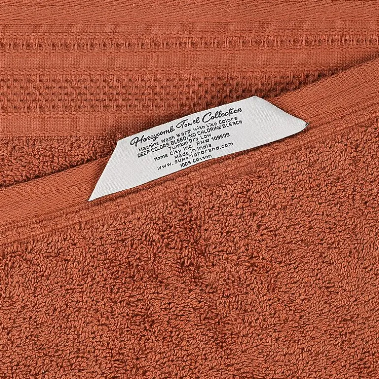 SUPERIOR® Honeycomb Collection | 100% Combed Cotton 4-pc. Quick Dry Bath Towel