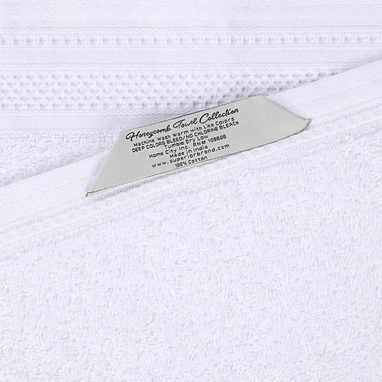 SUPERIOR® Honeycomb Collection | 100% Combed Cotton 4-pc. Quick Dry Bath Towel
