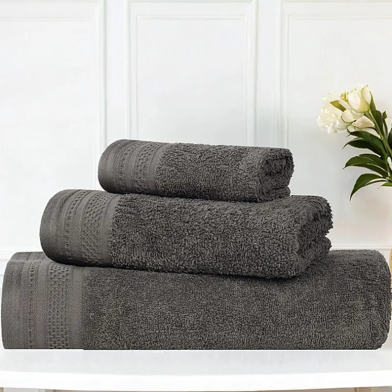 SUPERIOR® Honeycomb Collection | 100% Combed Cotton 3-pc. Quick Dry Bath Towel Set