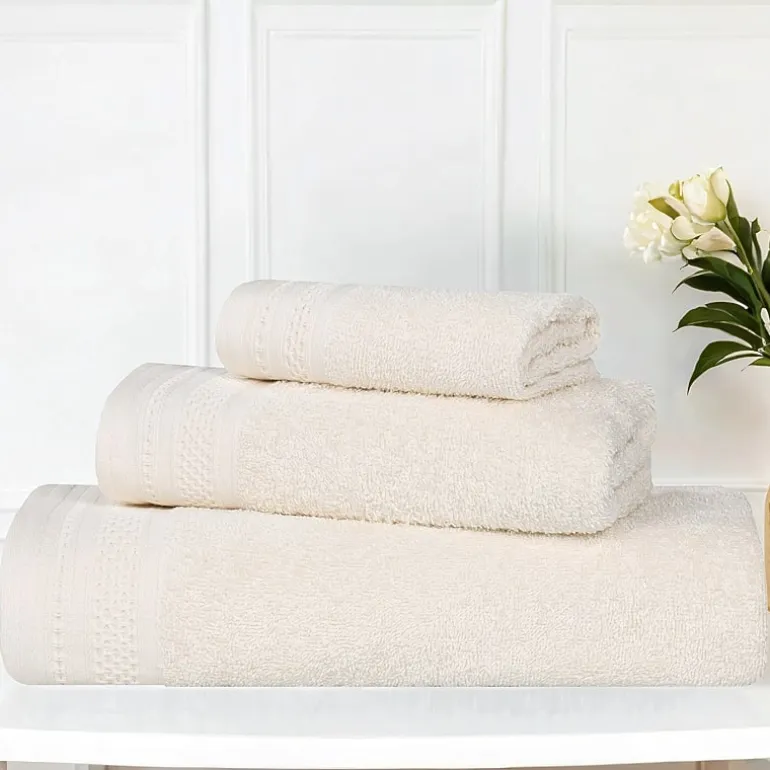 SUPERIOR® Honeycomb Collection | 100% Combed Cotton 3-pc. Quick Dry Bath Towel Set