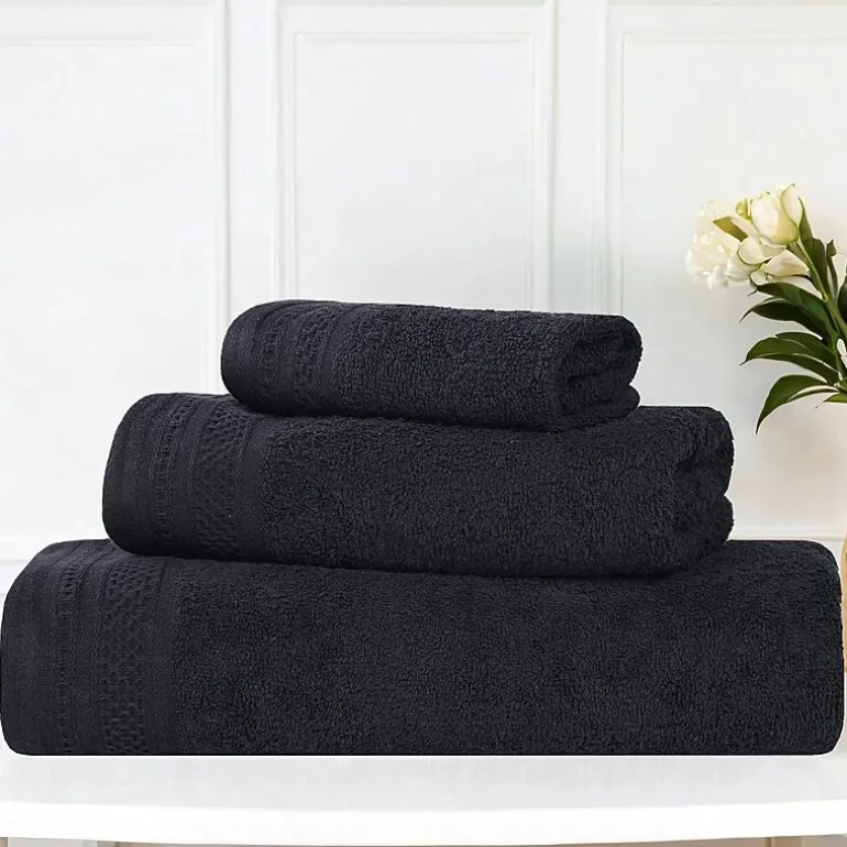 SUPERIOR® Honeycomb Collection | 100% Combed Cotton 3-pc. Quick Dry Bath Towel Set
