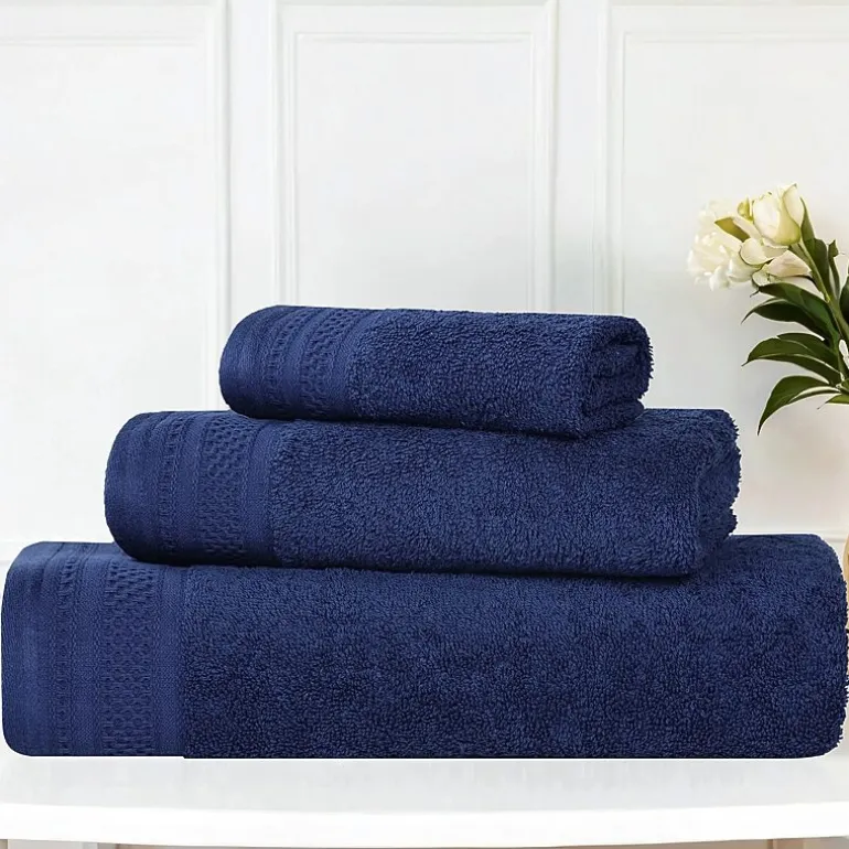 SUPERIOR® Honeycomb Collection | 100% Combed Cotton 3-pc. Quick Dry Bath Towel Set