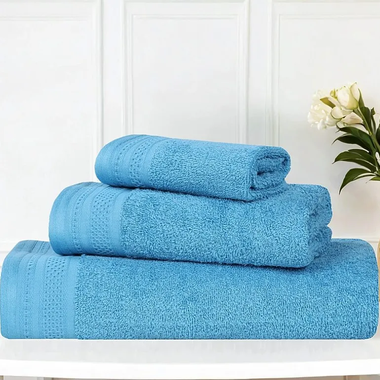 SUPERIOR® Honeycomb Collection | 100% Combed Cotton 3-pc. Quick Dry Bath Towel Set